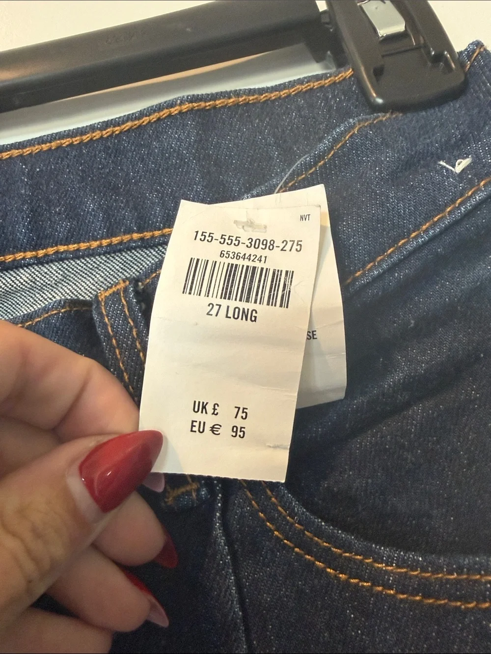 Abercrombie & Fitch Dark Blue High-Rise Flare Jeans - Sz 4 (27) LONG - Picture 3 of 10